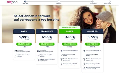 Le détail des tarifs Meetic à jour en décembre 2024